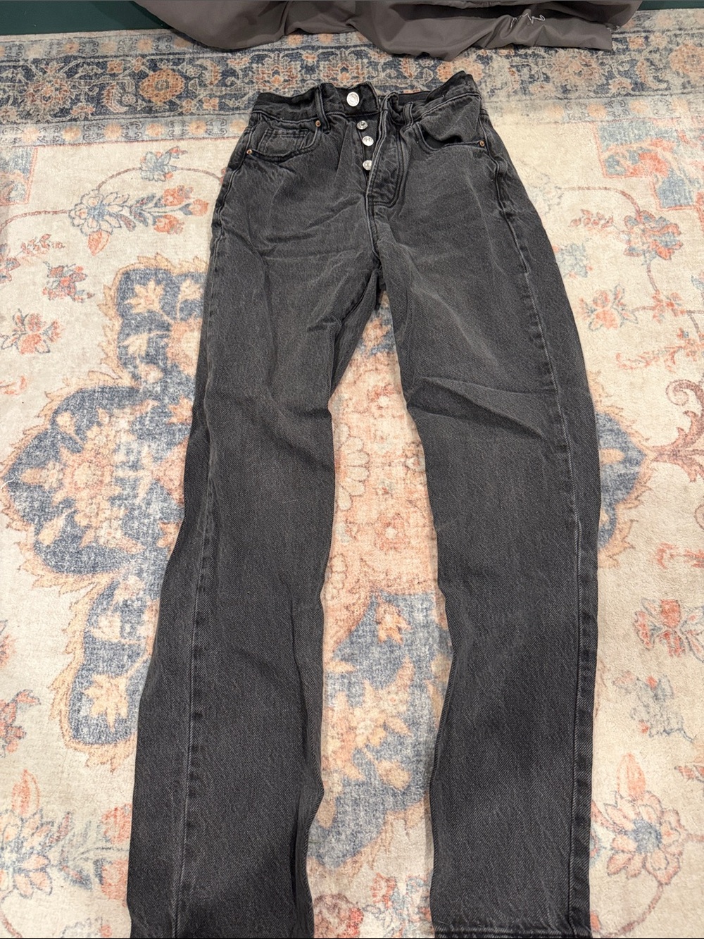 PacSun Washed Black Button-Fly Jeans